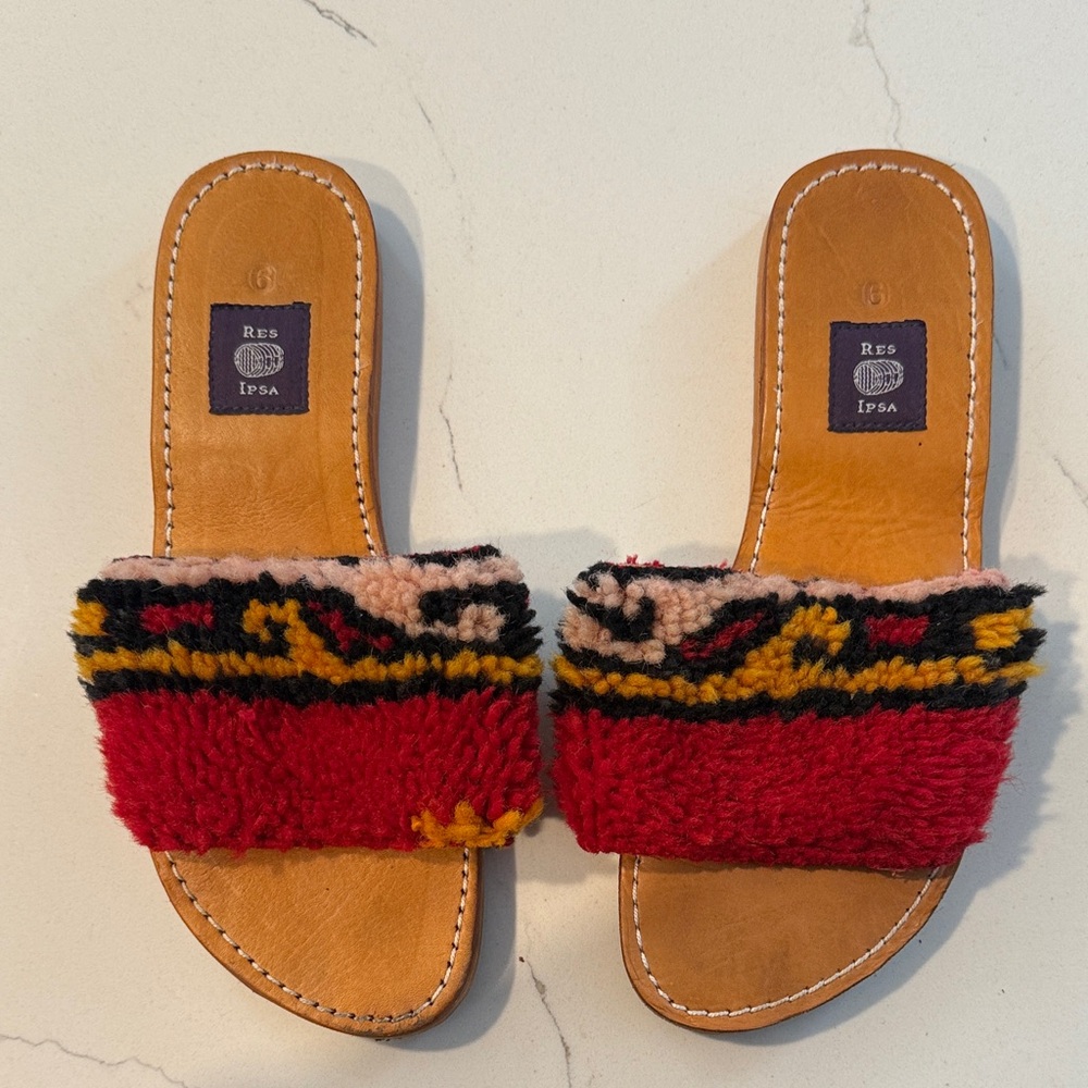 Res Ipsa Red and Black Women's Sandals